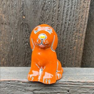 Mexican Talavera Brown  Dog Figurine Décor.